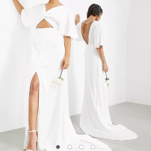 ASOS | Dresses | Asos Edition Satin White Wedding Dress | Poshmark